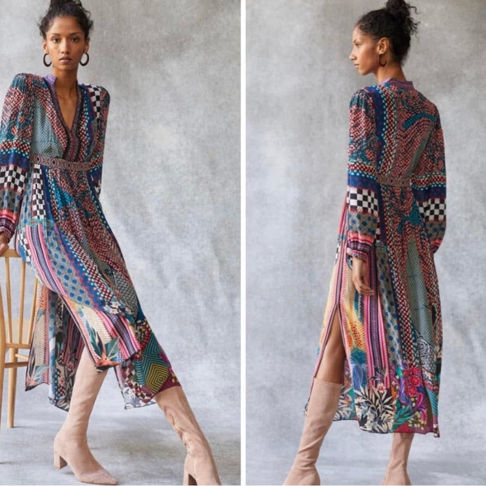 Multicolor Patterned Maxi Dress